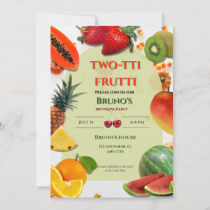 Invitación Two-tti Frutti   Cumpleaños con tema de frutas