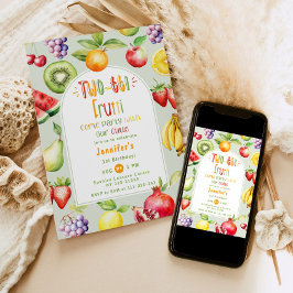 Invitación Two-tti Frutti pequeños frutos adorables cumpleaño