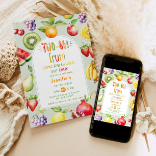 Invitación Two-tti Frutti pequeños frutos adorables cumpleaño