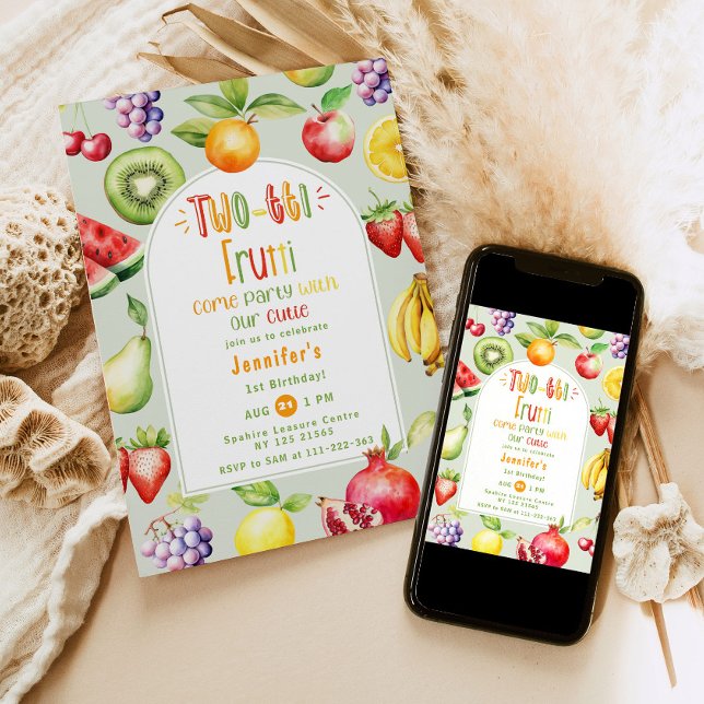 Invitación Two-tti Frutti pequeños frutos adorables cumpleaño (Subido por el creador)