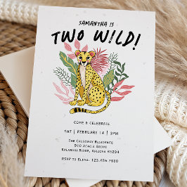 Invitación Two Wild Party Animals Cheetah Kids Birthday Party
