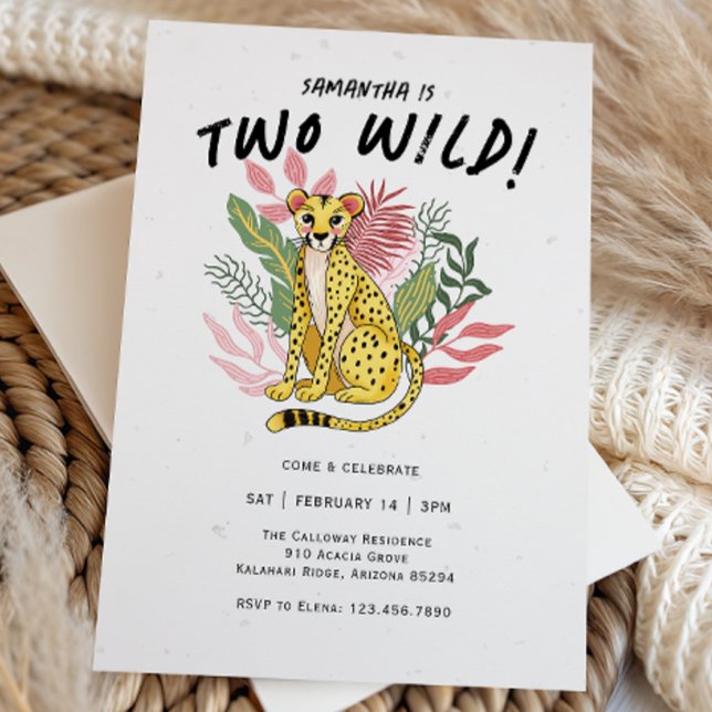 Invitación Two Wild Party Animals Cheetah Kids Birthday Party (Subido por el creador)