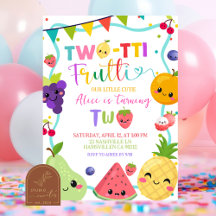 Twotti Frutti 2nd Birthday Invitaiton