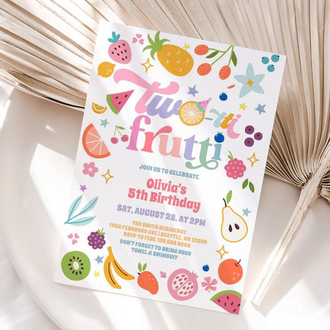 Invitación Twotti Frutti Fruit 2nd Birthday Invitation (Subido por el creador)