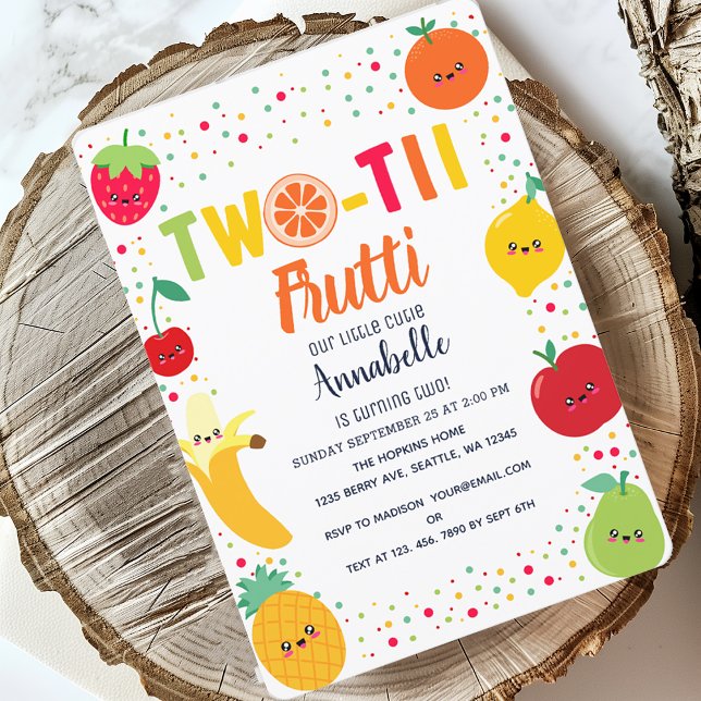 Invitación Twotti Frutti Fruit Kids Segundo Cumpleaños (Subido por el creador)