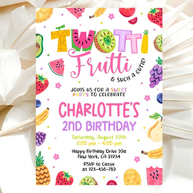 Invitación Twotti Frutti Invitation, Two-tti Frutti Birthday  (Subido por el creador)