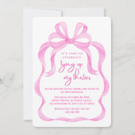 Invitación Tying My Thirties Birday Invitation