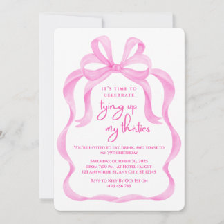Invitación Tying My Thirties Birday Invitation
