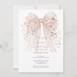 Invitación Tying The Knot Bridal Shower Rosa Rosado