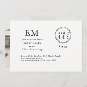 Invitación Typewriter Font Birthday (ANY) Invita a la tinta d