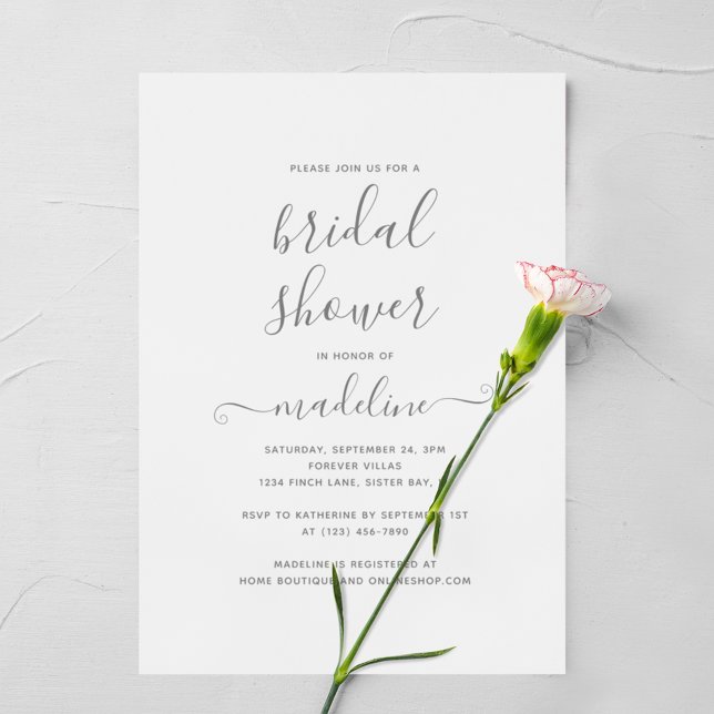 Invitación Typografía de escritura mínima moderna ducha de no (Subido por el creador)