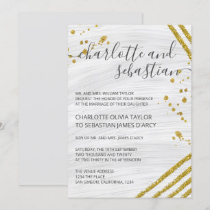Invitación Typografía manuscrita Gold Elegant