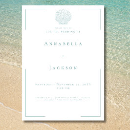 Invitación Typografía mínima Aqua y Boda de la cubierta blanc