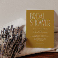 Typografía retro moderna ducha de novia amarilla