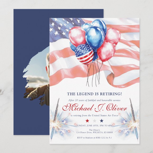 Invitación U.S. Military Retirement Invitation (Anverso / Reverso)