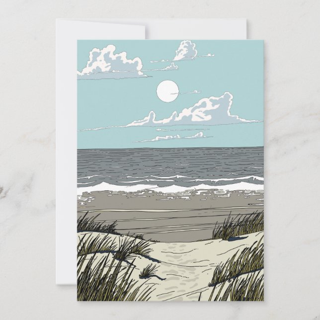 Invitación Ubicación de playa en verano (Anverso)