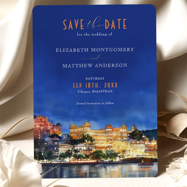 Invitación Udaipur Rajasthan India salva la fecha de destino (Subido por el creador)