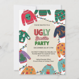 Invitación Ugly Sweater Christmas Party