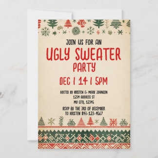 Invitación Ugly sweater Invitation | Christmas Holiday Invite