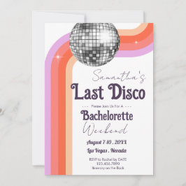 Invitación Última Disco Bachelorette Weekend e Itinerary Inv