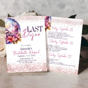 Invitación Última disco Dance Ball Floral Bachelorette Party