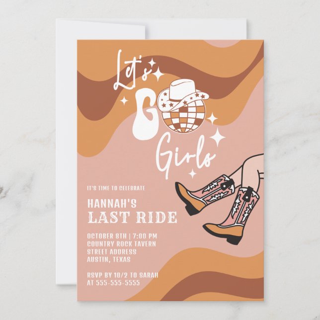 Invitación Última disco de vaca Bachelorette (Anverso)