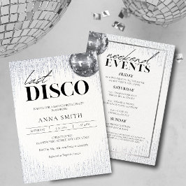 Invitación Última disco glitz y fiesta de soltera glam
