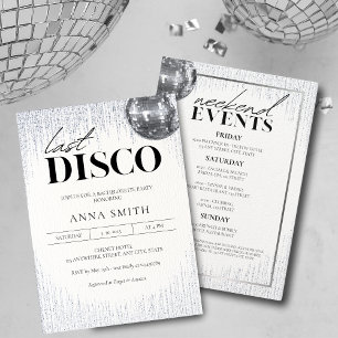 Invitación Última disco glitz y fiesta de soltera glam