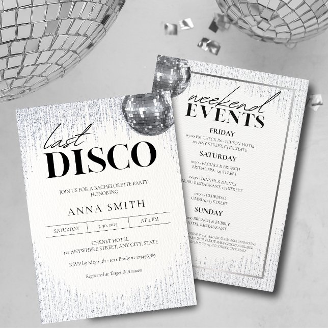 Invitación Última disco glitz y fiesta de soltera glam (Subido por el creador)