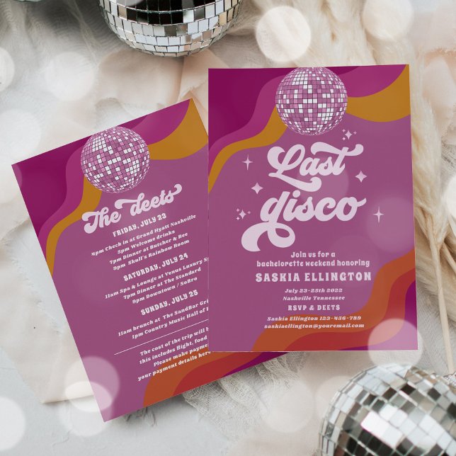 Invitación Última Disco Retro 70 Bachelorette Fin de Semana I (Subido por el creador)