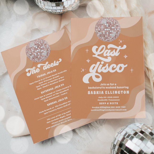 Invitación Última Disco Retro 70 Bachelorette Fin de Semana I (Subido por el creador)