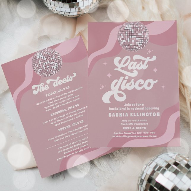 Invitación Última Disco Retro 70 Bachelorette Fin de Semana I (Subido por el creador)