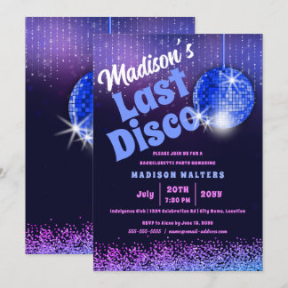 Invitación Última disco retro Bachelorette