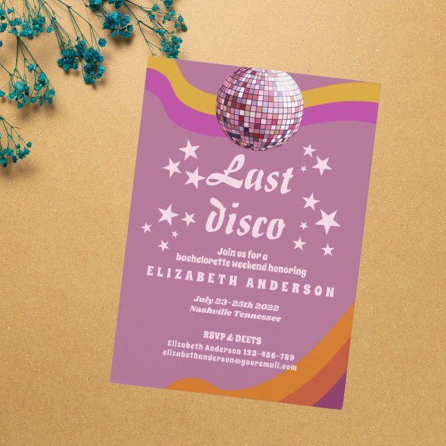 Invitación Última disco retro fin de semana de soltera de los (Subido por el creador)