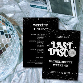 Invitación Última disco retro plata 70 fin de semana de solte