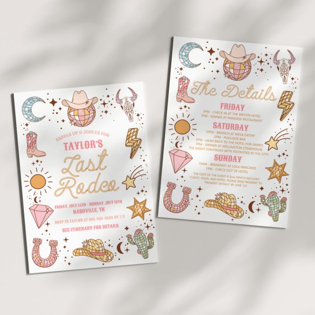 Invitación Última discoteca de rodeo Bachelorette Weekend (Subido por el creador)