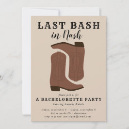 Invitación Última discusión en Nash Bachelorette Boots Invita