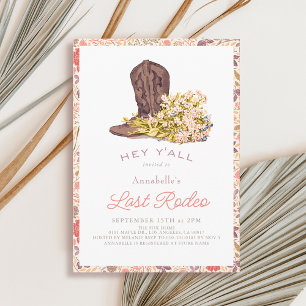Invitación Última ducha de novias y bota de rodeo