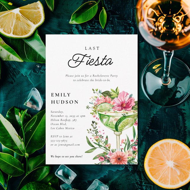 Invitación Última ducha nupcial floral Fiesta Margarita (Subido por el creador)