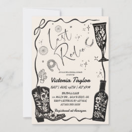 Invitación Última ducha rodeo occidental de novia