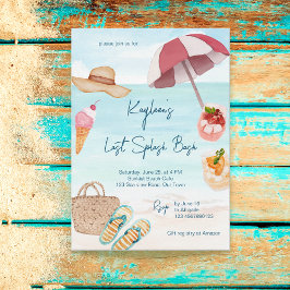 Invitación Última ducha tropical de novia en la playa de vera