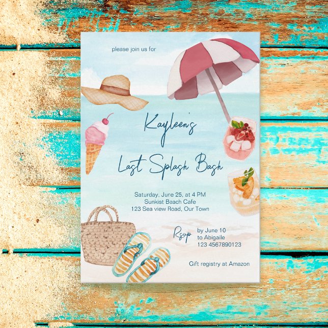 Invitación Última ducha tropical de novia en la playa de vera (Subido por el creador)