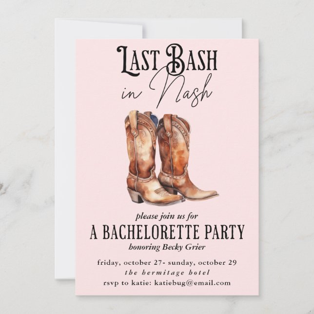 Invitación Última erupción en la fiesta de la Bachelorette de (Anverso)