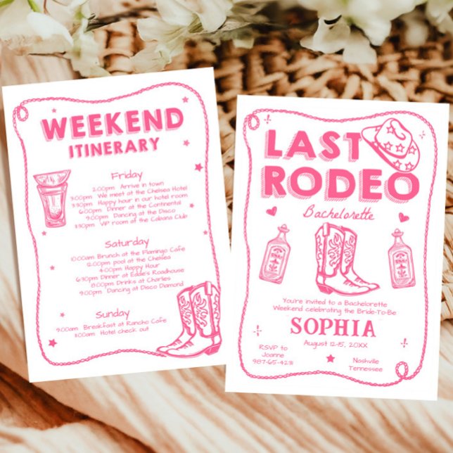 Invitación Última Fiesta de Fin de Semana de Soltera Rosa del (Subido por el creador)