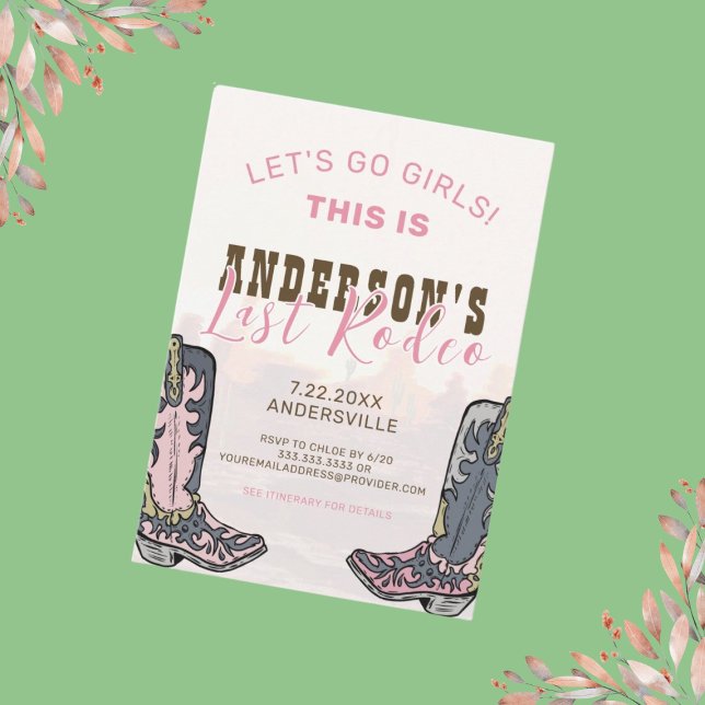 Invitación Última fiesta de rodeo fin de semana de soltera en (Subido por el creador)