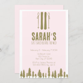 Invitación Última fiesta de soltera de invierno sobre esquí r