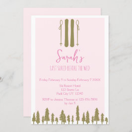 Invitación Última fiesta de soltera para esquiar en invierno