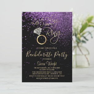 Invitación Última huida antes del anillo de soltera morado