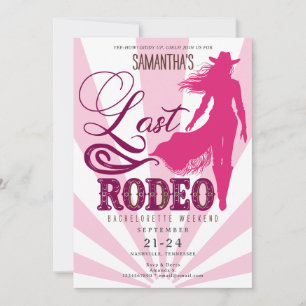 Invitación Última marioneta rosa Rodeo Niña Nash Bash Bachelo