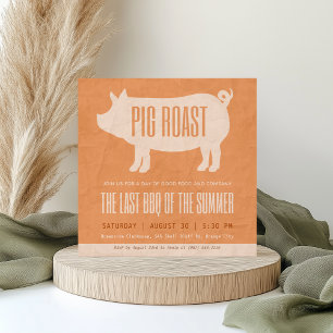 Invitación Última Parrillada de Verano Fiesta de Cerdo Asado